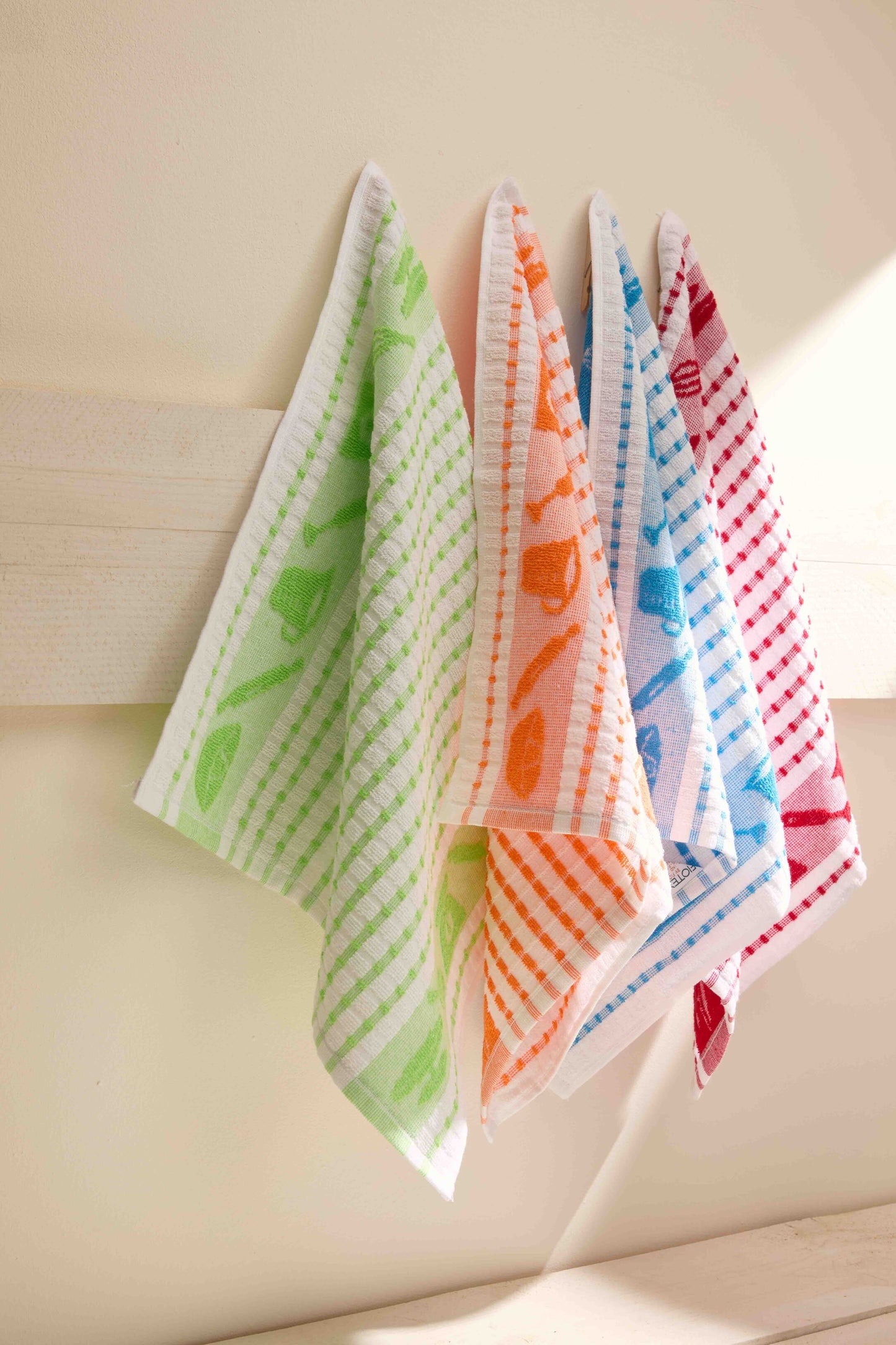 Paños de Cocina de Algodón Rizo REF.1810 | Pack de 4 Trapos 400gr 50x50cm de Cocina Suaves y Absorbentes | Trapos de Cocina 100% Algodón | Resistentes y Lavables | Ideales para Hogar y Cocina