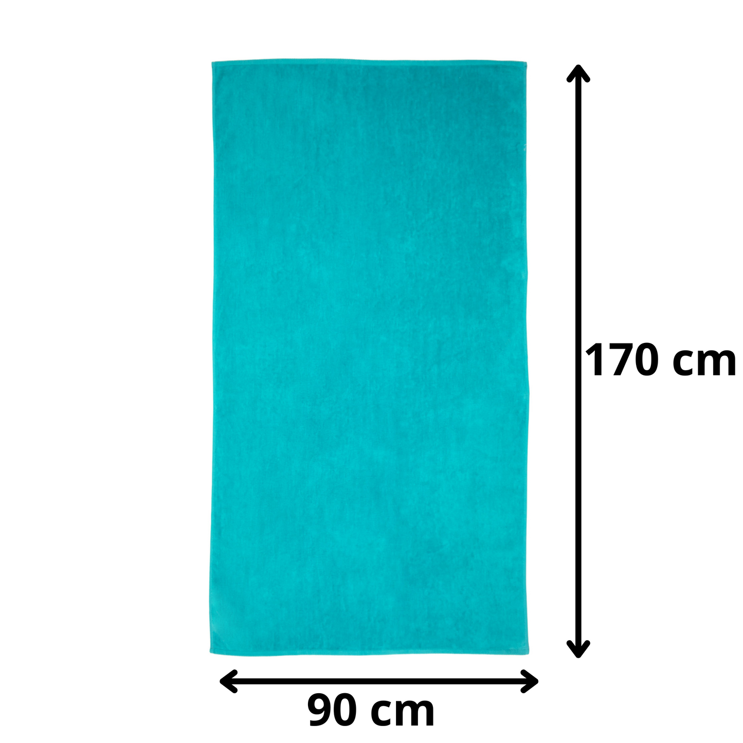BOSKIMO Toalla de Playa Popa Turquesa Grande 90x170 cm – 100 % Algodón Rizo de Alta Calidad – Suave, Absorbente y de Secado Rápido – Fabricada en Portugal – Estilo Premium en Colores Vivos – Ideal para Playa y Piscina