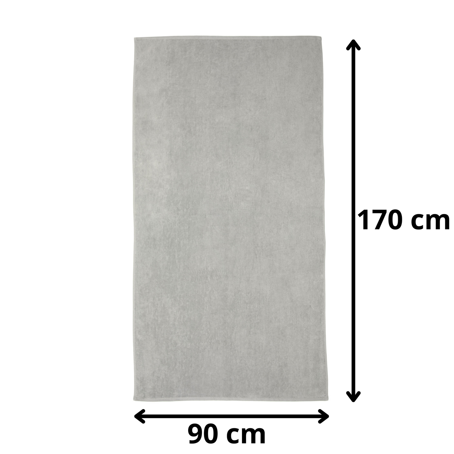 BOSKIMO Toalla de Playa Popa Gris Grande 90x170 cm – 100 % Algodón Rizo de Alta Calidad – Suave, Absorbente y de Secado Rápido – Fabricada en Portugal – Estilo Premium en Colores Vivos – Ideal para Playa y Piscina