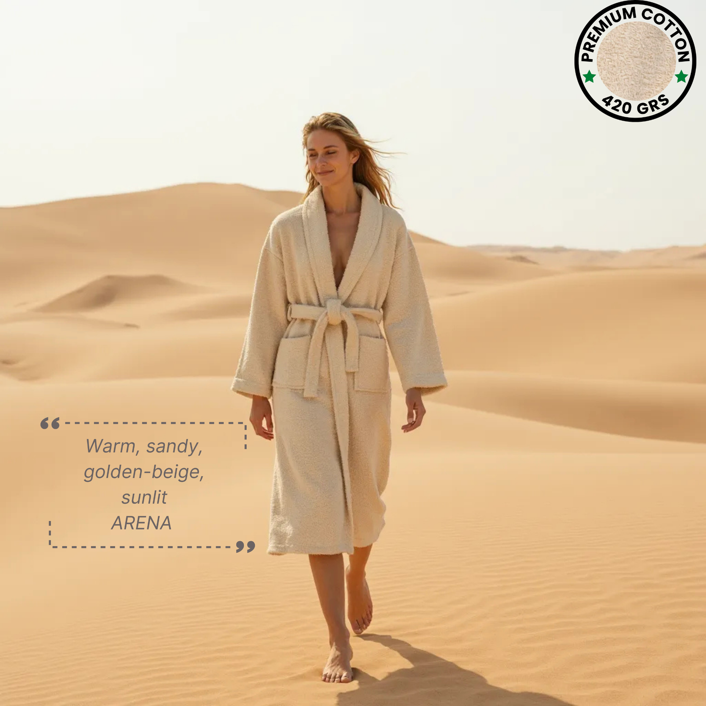 BOSKIMO Albornoz Unisex sin Capucha 100% Algodón OEKO-TEX – Bata de Baño Hombre Mujer – Rizo Americano 420 gsm – Suave y Absorbente