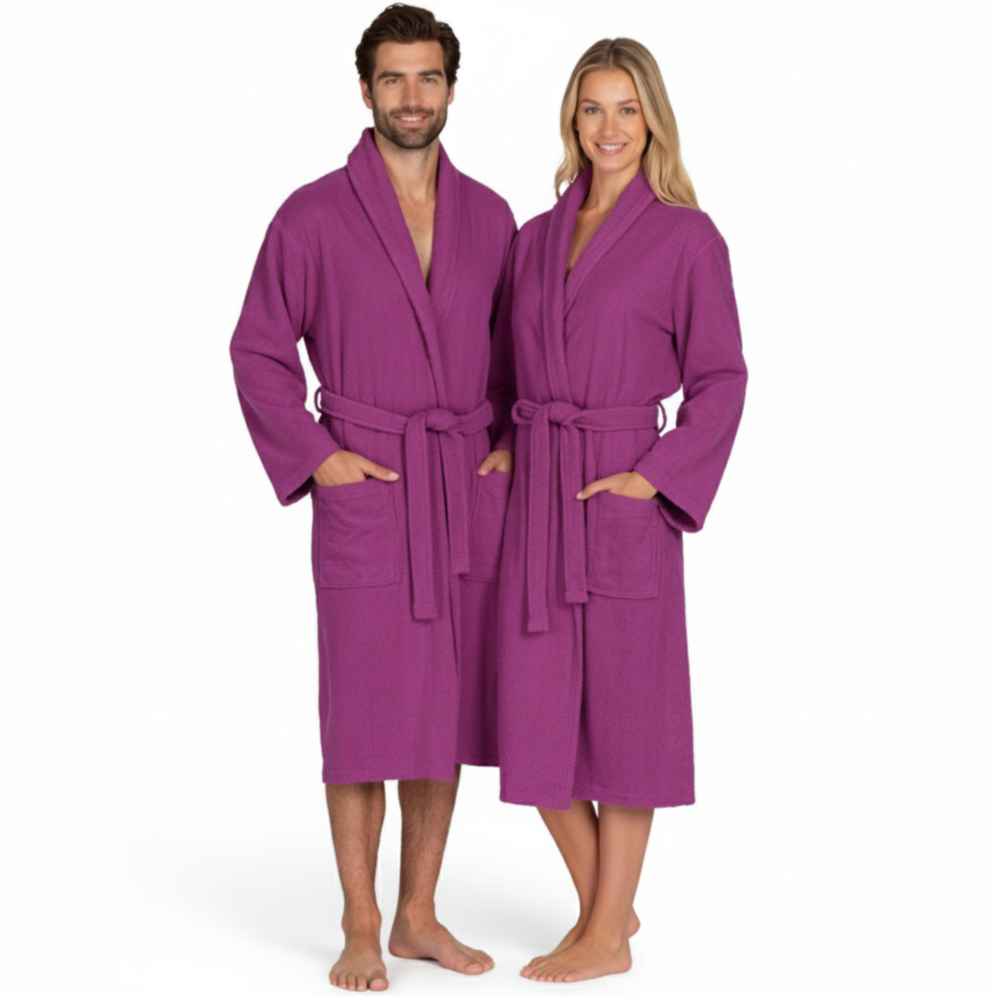 BOSKIMO Albornoz de Baño Unisex 100% Algodón OEKO-TEX – Bata para Hombre y Mujer – Rizo Americano 420 gsm – Suave y muy Absorbente