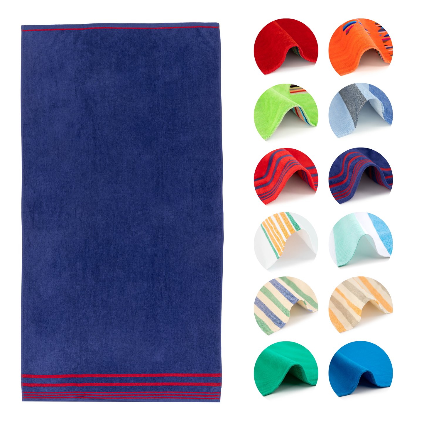 BOSKIMO Toalla de Playa Proa Marino Grande 90x170 cm – 100 % Algodón Rizo de Alta Calidad – Suave, Absorbente y de Secado Rápido – Fabricada en Portugal – Estilo Premium en Colores Vivos – Ideal para Playa y Piscina