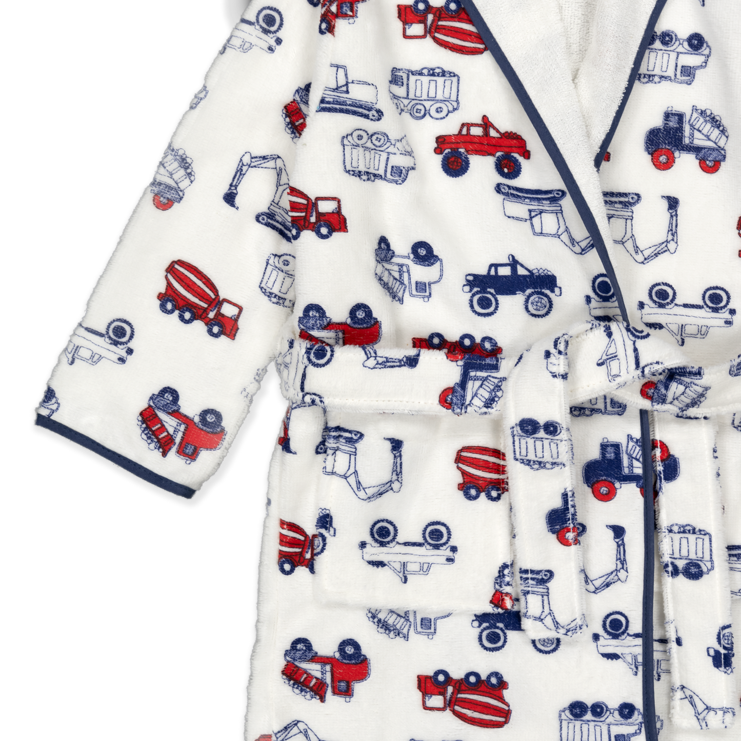 KIDS TRUCK - Albornoz Niños adolescentes Algodón: Niño, Infantil - 100% Algodón OEKO-TEX - 2 Bolsillos, Cinturón, Capucha, Albornoces Felpa muy suave con bordados para niños