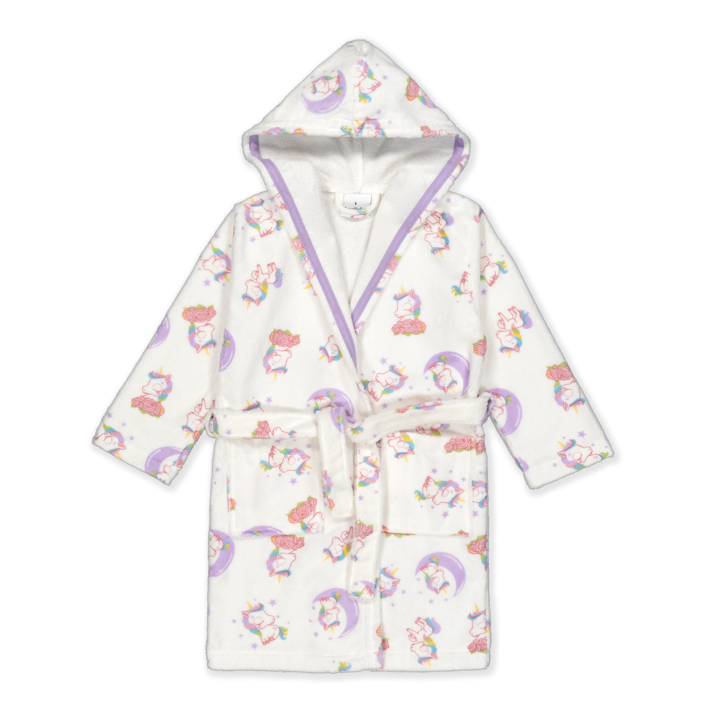 KIDS UNICORNIO - Albornoz Niños adolescentes Algodón: Niño, Infantil - 100% Algodón OEKO-TEX - 2 Bolsillos, Cinturón, Capucha, Albornoces Felpa muy suave con bordados para niños