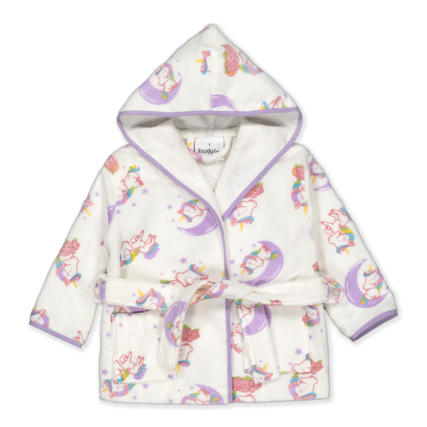 KIDS UNICORNIO - Albornoz Niños adolescentes Algodón: Niño, Infantil - 100% Algodón OEKO-TEX - 2 Bolsillos, Cinturón, Capucha, Albornoces Felpa muy suave con bordados para niños