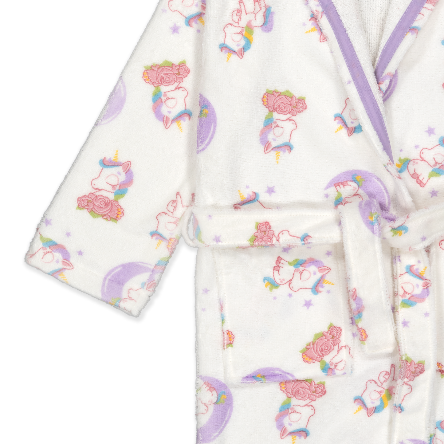 KIDS UNICORNIO - Albornoz Niños adolescentes Algodón: Niño, Infantil - 100% Algodón OEKO-TEX - 2 Bolsillos, Cinturón, Capucha, Albornoces Felpa muy suave con bordados para niños
