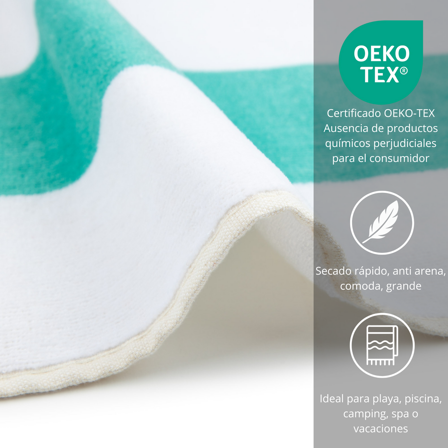BOSKIMO Toalla de Playa Zadar 1 Grande 90x170 cm – 100 % Algodón Rizo de Alta Calidad – Suave, Absorbente y de Secado Rápido – Fabricada en Portugal – Estilo Premium en Colores Vivos – Ideal para Playa y Piscina