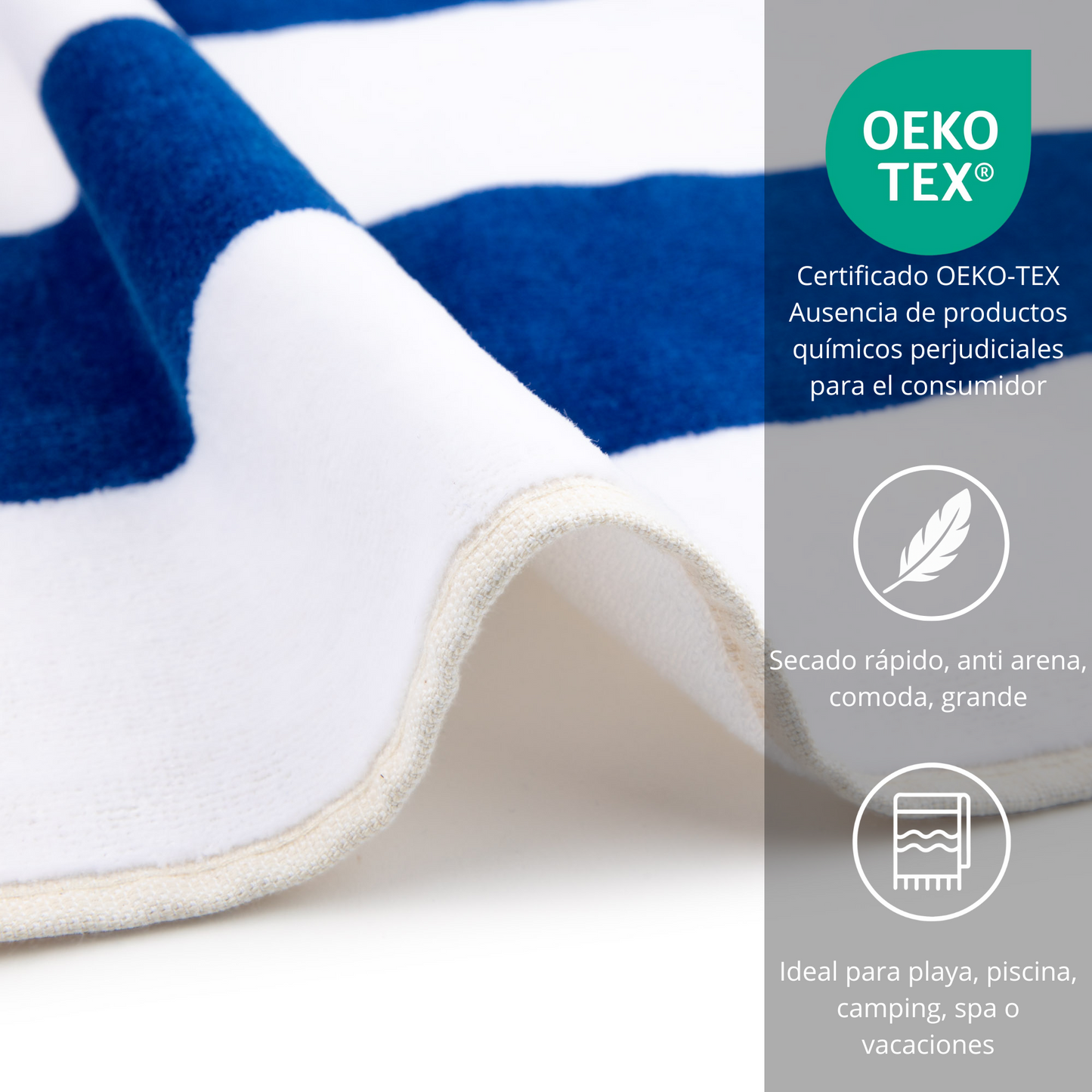 BOSKIMO Toalla de Playa Zadar 2 Grande 90x170 cm – 100 % Algodón Rizo de Alta Calidad – Suave, Absorbente y de Secado Rápido – Fabricada en Portugal – Estilo Premium en Colores Vivos – Ideal para Playa y Piscina