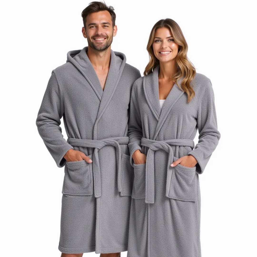 BOSKIMO Albornoz de Baño Unisex 100% Algodón OEKO-TEX – Bata para Hombre y Mujer – Rizo Americano 420 gsm – Suave y muy Absorbente