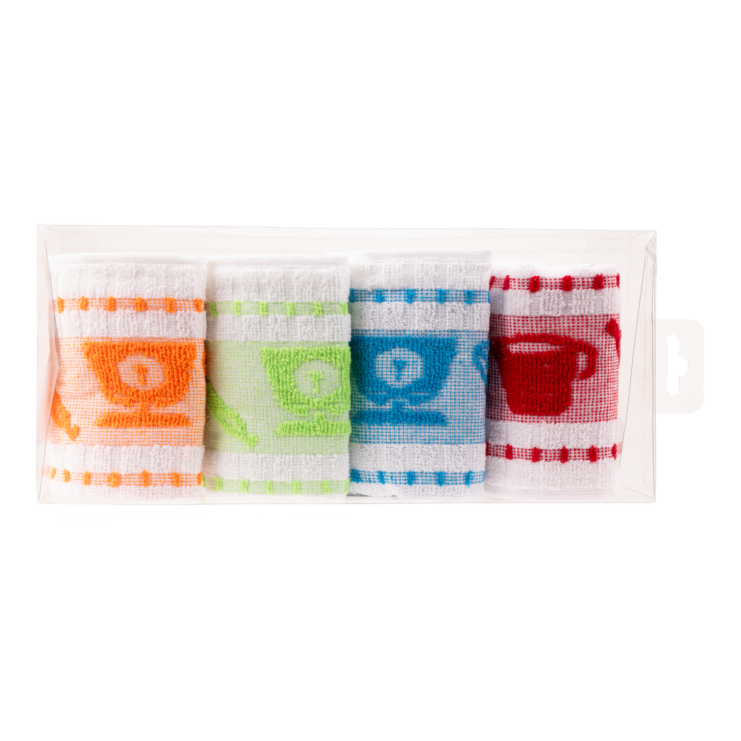 Paños de Cocina de Algodón Rizo REF.1810 | Pack de 4 Trapos 400gr 50x50cm de Cocina Suaves y Absorbentes | Trapos de Cocina 100% Algodón | Resistentes y Lavables | Ideales para Hogar y Cocina