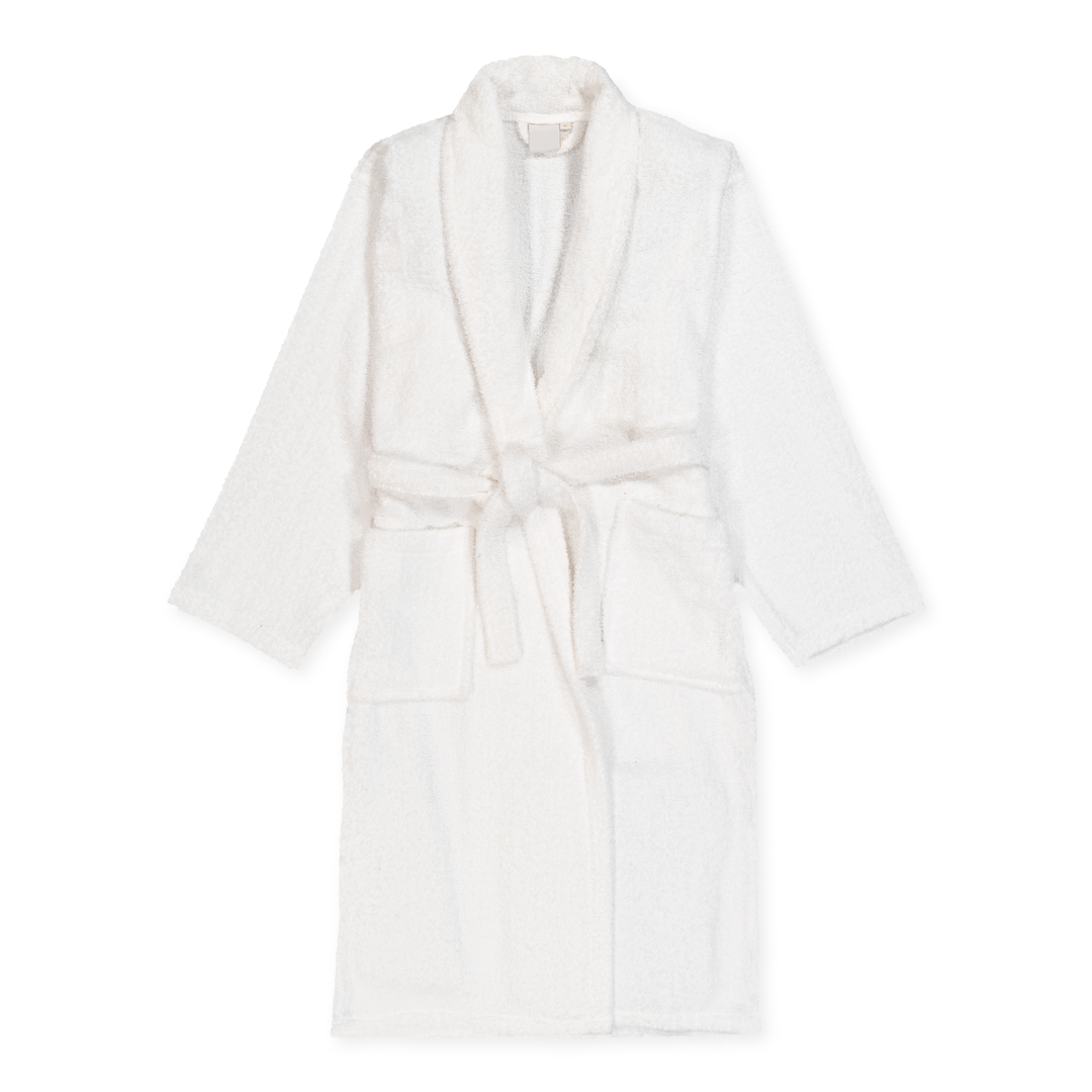 Albornoz Unisex - Albornoz de Ducha para Hombre o Mujer - 100% Algodón- 420g/m2 - Albornoz de Rizo. Blanco