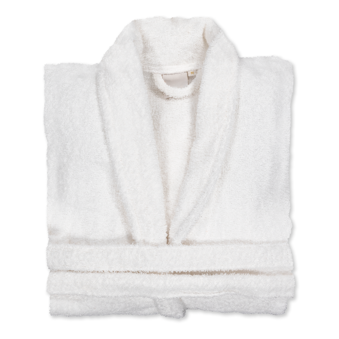 Albornoz Unisex - Albornoz de Ducha para Hombre o Mujer - 100% Algodón- 420g/m2 - Albornoz de Rizo. Blanco