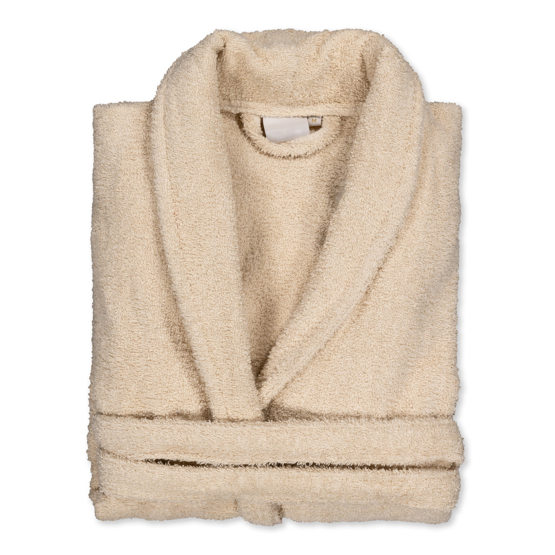 Albornoz Unisex - Albornoz de Ducha para Hombre o Mujer - 100% Algodón- 420g/m2 - Albornoz de Rizo. Beige