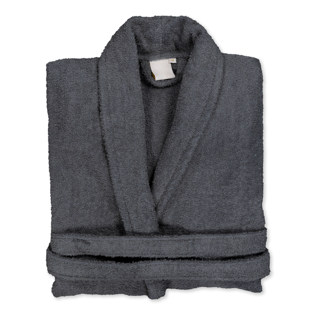 Albornoz Unisex - Albornoz de Ducha para Hombre o Mujer - 100% Algodón- 420g/m2 - Albornoz de Rizo. Antracita