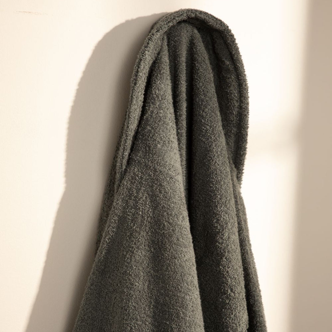 Albornoz Unisex - Albornoz de Ducha para Hombre o Mujer - 100% Algodón- 420g/m2 - Albornoz de Rizo. Antracita