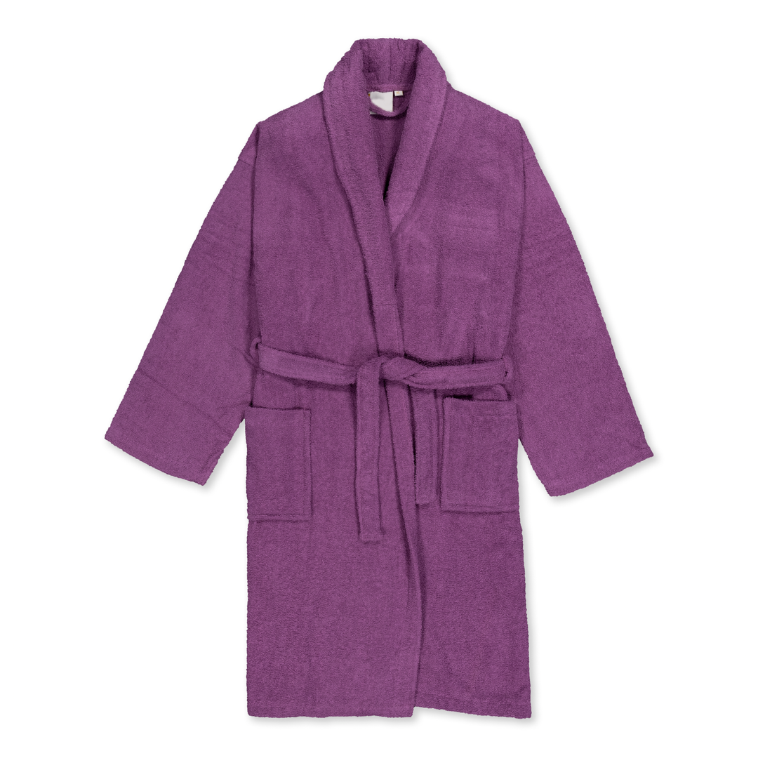Albornoz Unisex - Albornoz de Ducha para Hombre o Mujer - 100% Algodón- 420g/m2 - Albornoz de Rizo. Lila