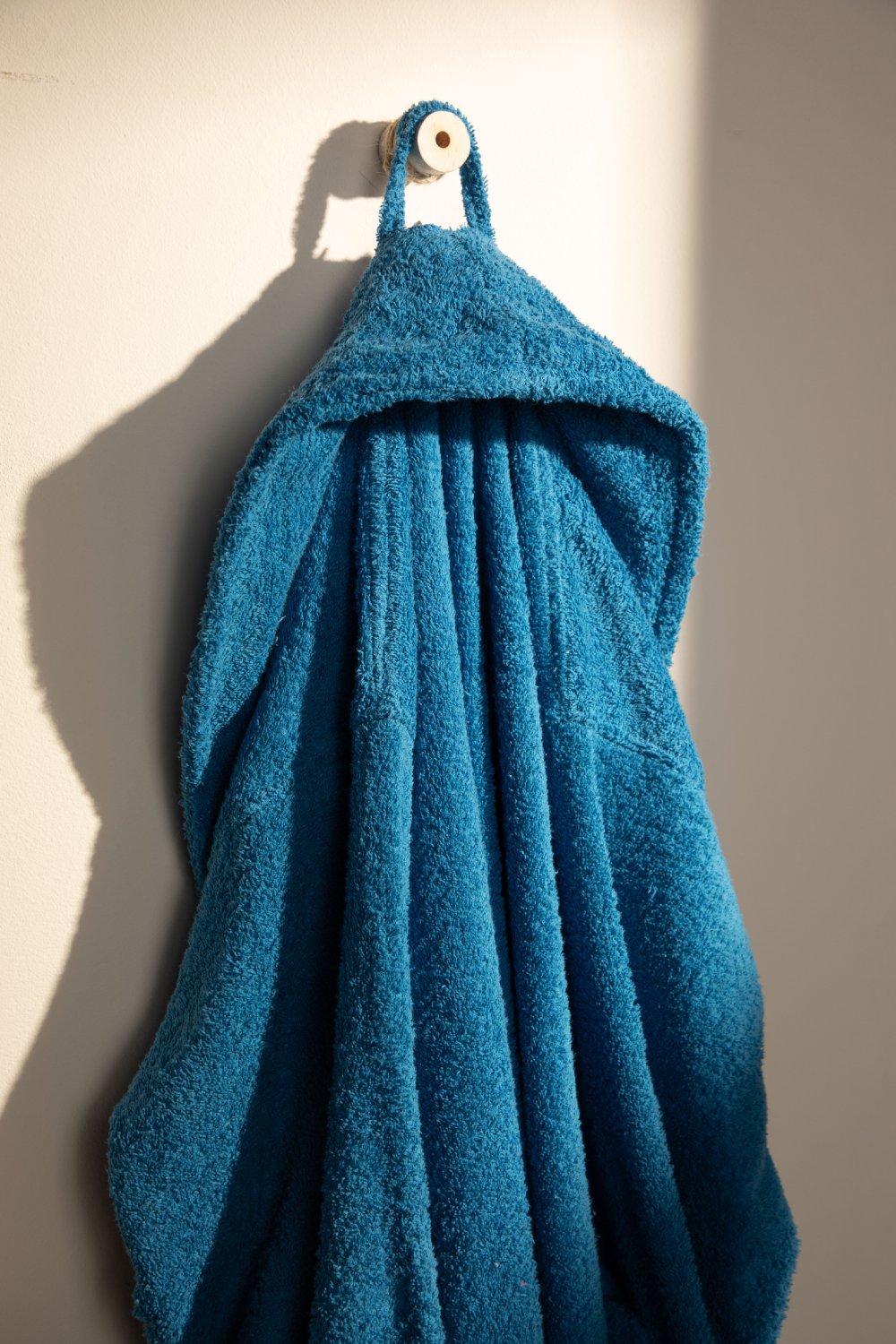 Albornoz Unisex - Albornoz de Ducha para Hombre o Mujer - 100% Algodón- 420g/m2 - Albornoz de Rizo. Cobalto