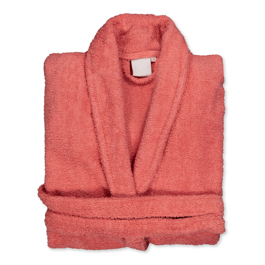 Albornoz Unisex - Albornoz de Ducha para Hombre o Mujer - 100% Algodón- 420g/m2 - Albornoz de Rizo. Coral