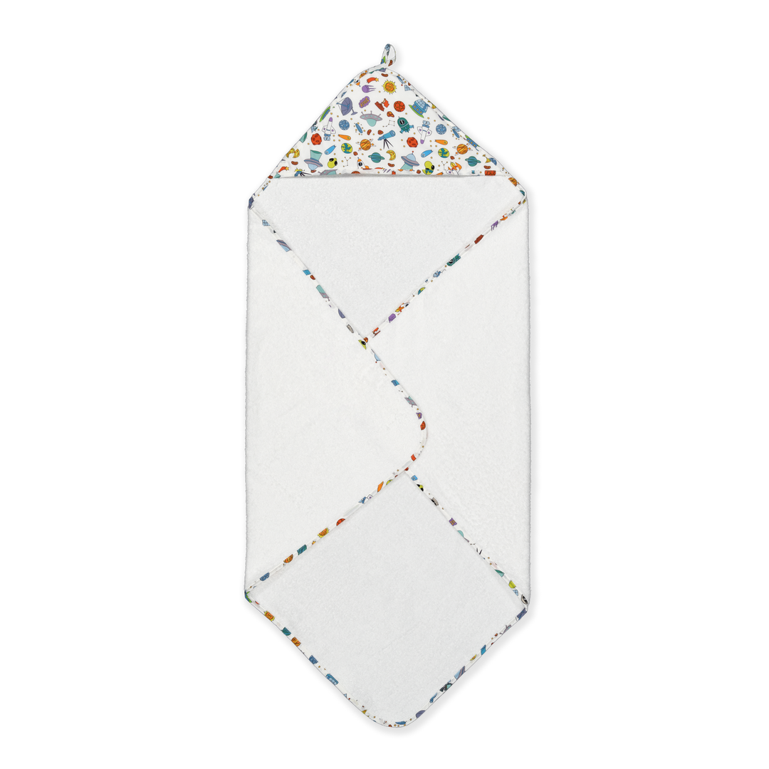 Capa Infantil Space 100 x 100 cm - Algodón Premium 420 g/m² - Toalla de Baño Grande para Niños, Ducha, Mano y Bidé