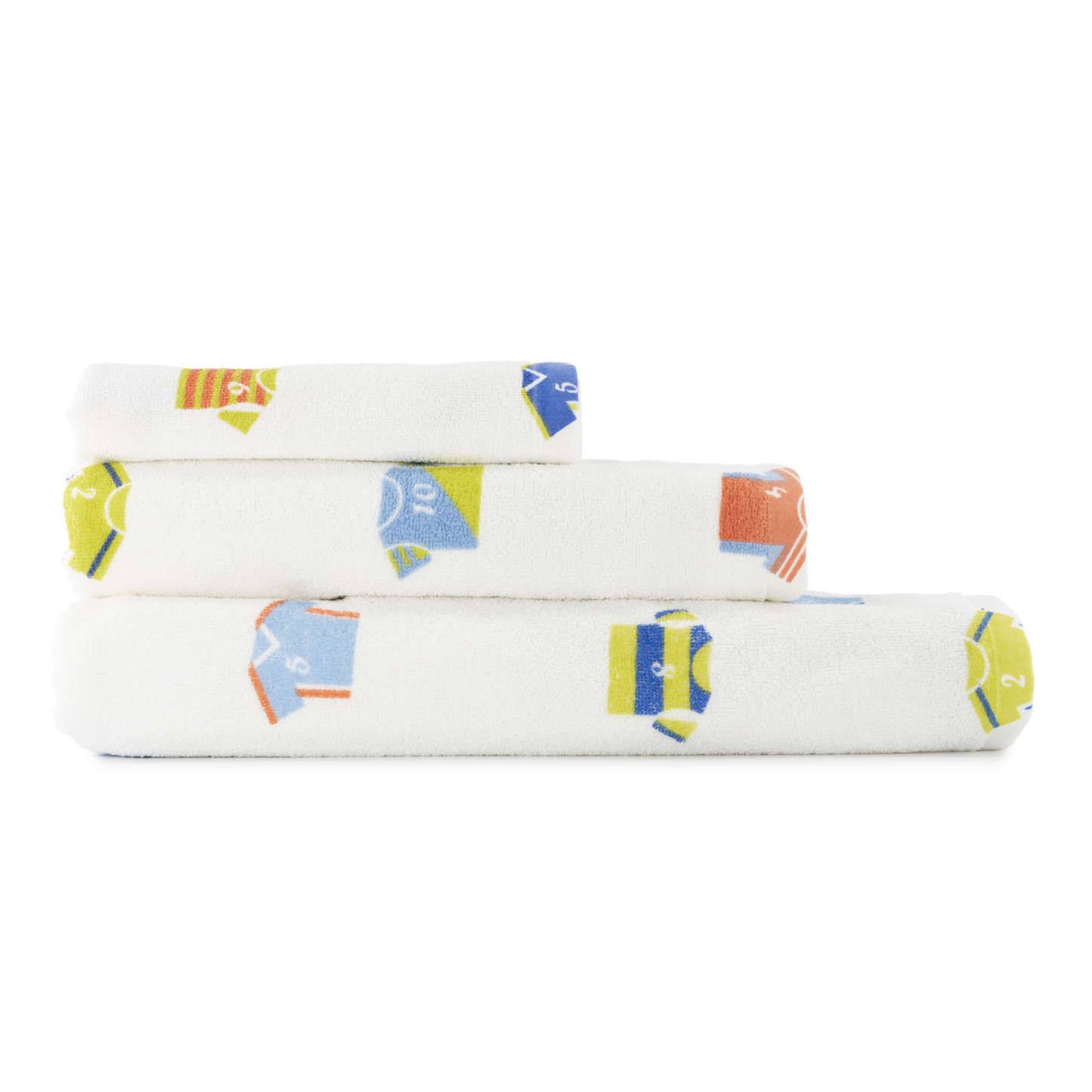 Juego de 2 Toallas Infantiles Team - Ducha Algodón Premium - Toalla de baño grandes, toallas infantiles, mano, bide y ducha - 100% Algodón - 420 g/m2