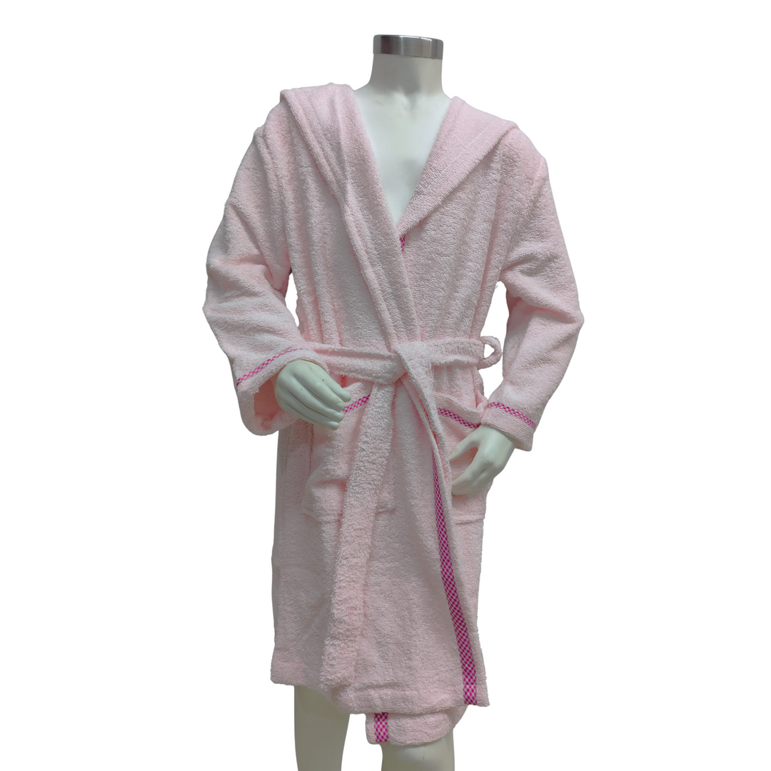 BOSKIMO KIDS BENITA- Albornoz Niñas adolescentes Algodón: Niña, Infantil - 100% Algodón OEKO-TEX - 2 Bolsillos, Cinturón, Capucha, Albornoces Felpa muy suave con bordados para niñas