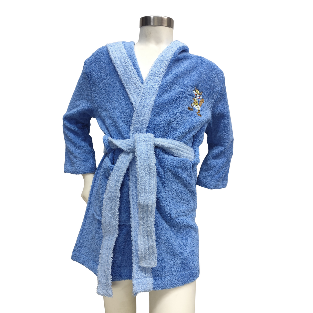 BOSKIMO KIDS Beisbol - Albornoz Niñas adolescentes Algodón: Niña, Infantil - 100% Algodón OEKO-TEX - 2 Bolsillos, Cinturón, Capucha, Albornoces Felpa muy suave con bordados para niñas