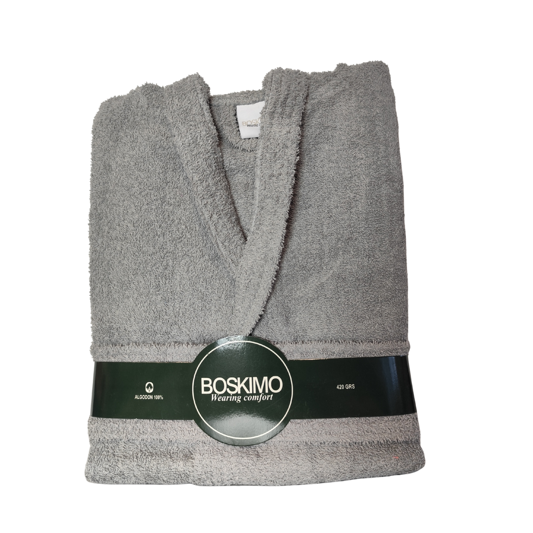 BOSKIMO Albornoz de Baño Unisex 100% Algodón OEKO-TEX – Bata para Hombre y Mujer – Rizo Americano 420 gsm – Suave y muy Absorbente