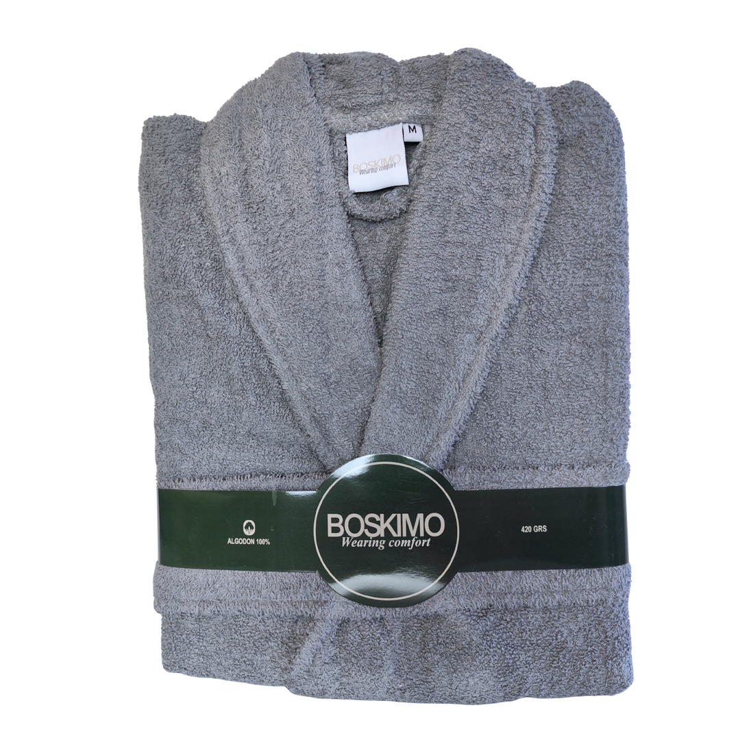 BOSKIMO Albornoz de Baño Unisex 100% Algodón OEKO-TEX – Bata para Hombre y Mujer – Rizo Americano 420 gsm – Suave y muy Absorbente