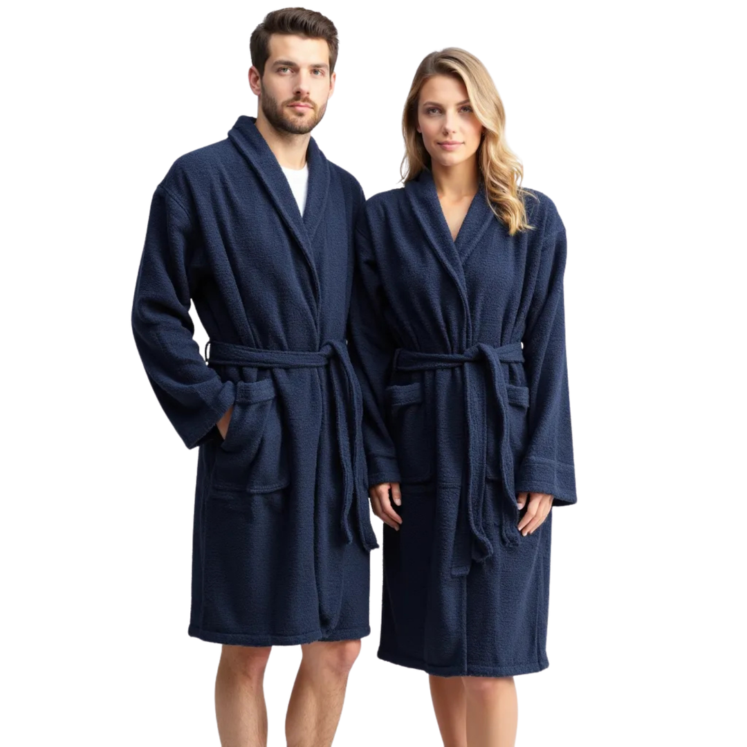 BOSKIMO Albornoz de Baño Unisex 100% Algodón OEKO-TEX – Bata para Hombre y Mujer – Rizo Americano 420 gsm – Suave y muy Absorbente