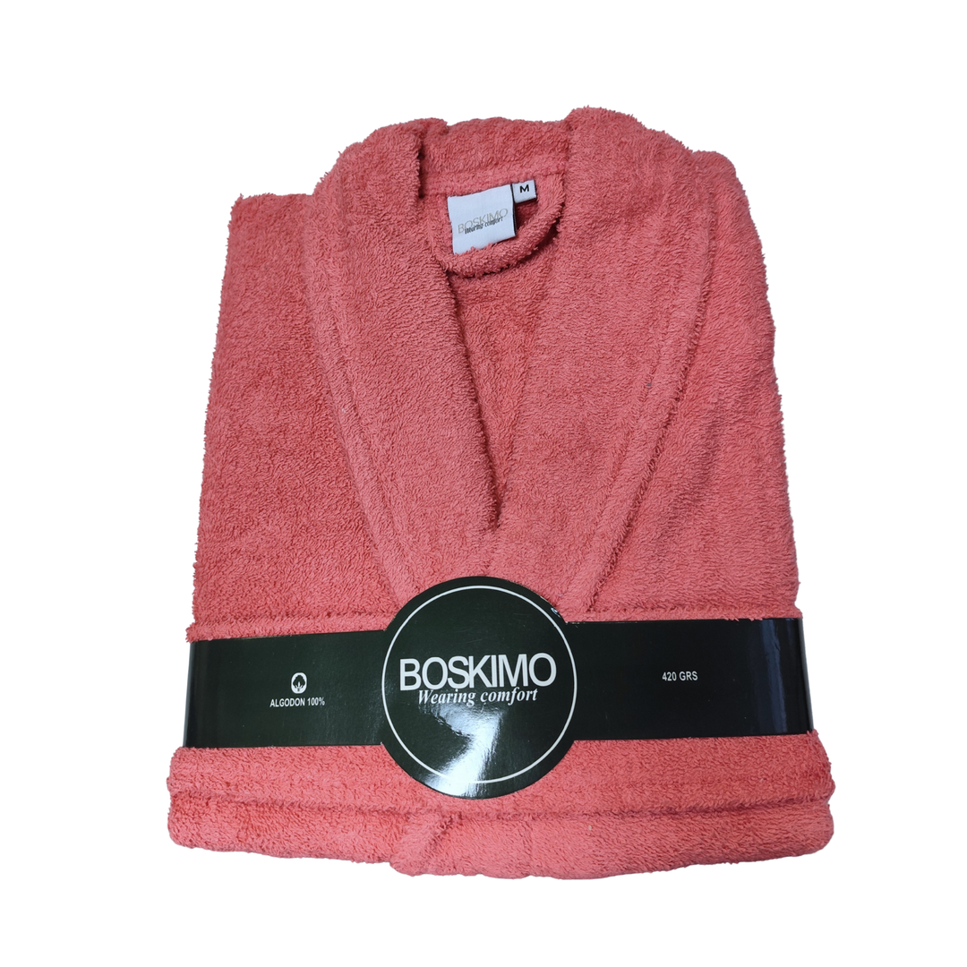 BOSKIMO Albornoz de Baño Unisex 100% Algodón OEKO-TEX – Bata para Hombre y Mujer – Rizo Americano 420 gsm – Suave y muy Absorbente