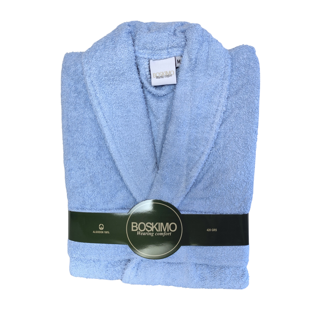 BOSKIMO Albornoz de Baño Unisex 100% Algodón OEKO-TEX – Bata para Hombre y Mujer – Rizo Americano 420 gsm – Suave y muy Absorbente