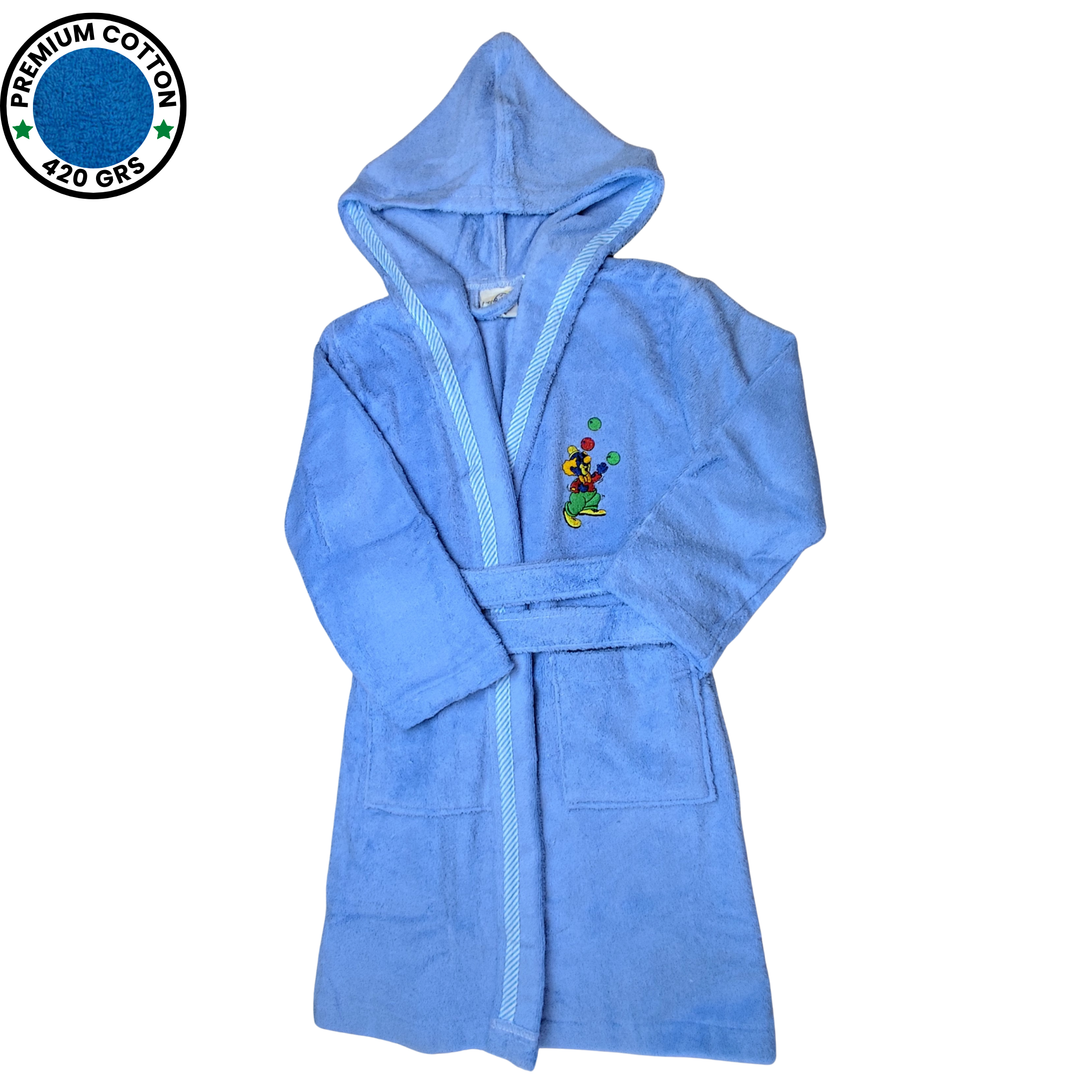 BOSKIMO KIDS PACO - Albornoz Niñas adolescentes Algodón: Niña, Infantil - 100% Algodón OEKO-TEX - 2 Bolsillos, Cinturón, Capucha, Albornoces Felpa muy suave con bordados para niñas