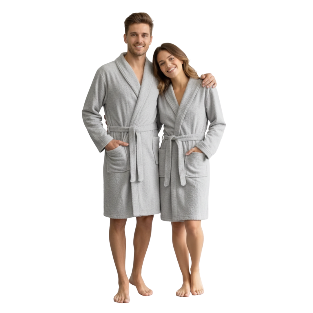 BOSKIMO Albornoz de Baño Unisex 100% Algodón OEKO-TEX – Bata para Hombre y Mujer – Rizo Americano 420 gsm – Suave y muy Absorbente