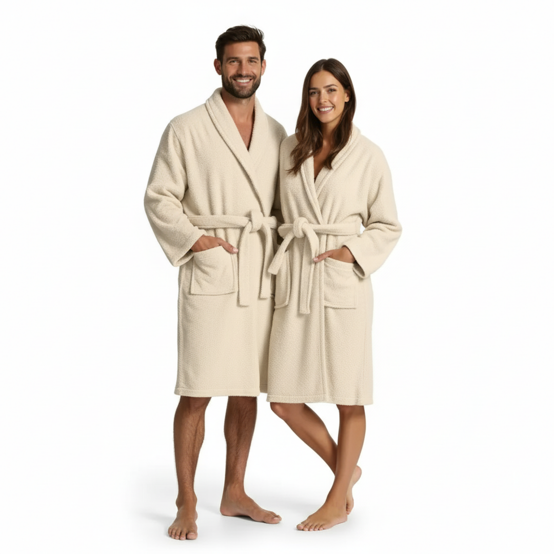 BOSKIMO Albornoz de Baño Unisex 100% Algodón OEKO-TEX – Bata para Hombre y Mujer – Rizo Americano 420 gsm – Suave y muy Absorbente