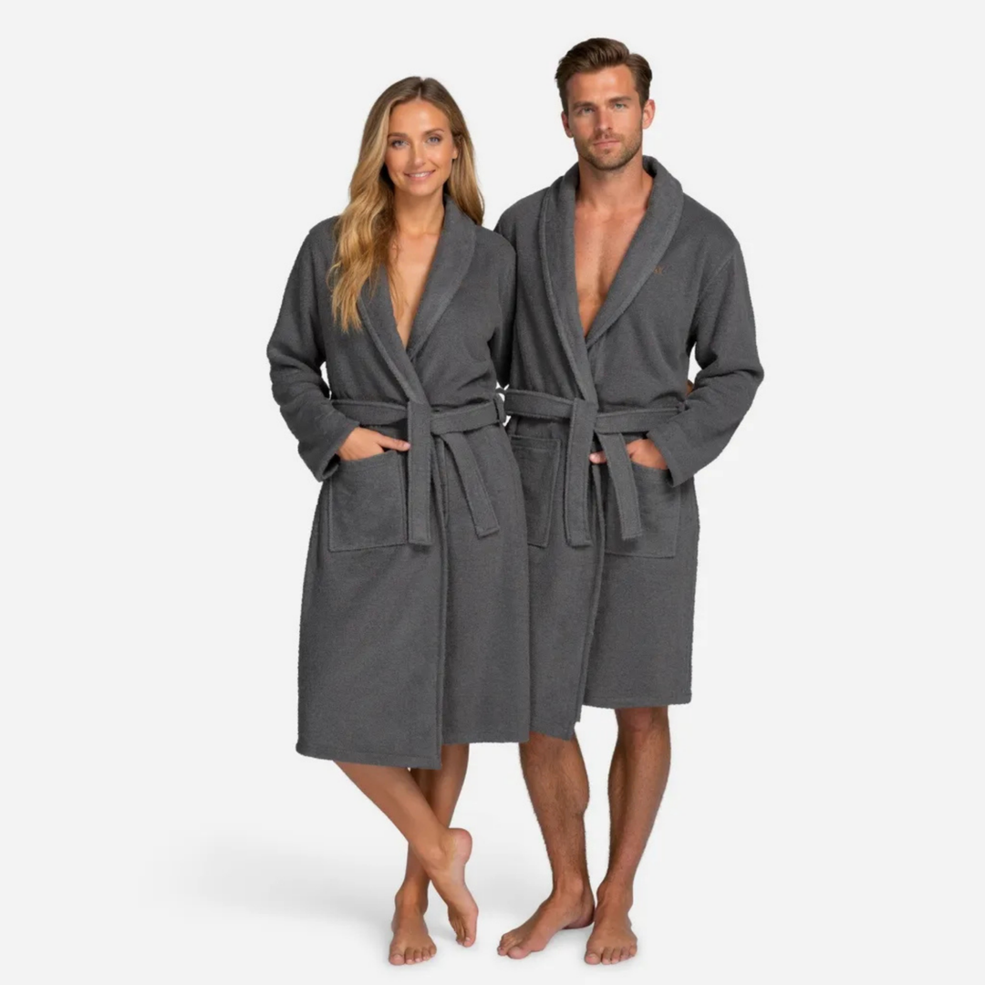 BOSKIMO Albornoz de Baño Unisex 100% Algodón OEKO-TEX – Bata para Hombre y Mujer – Rizo Americano 420 gsm – Suave y muy Absorbente