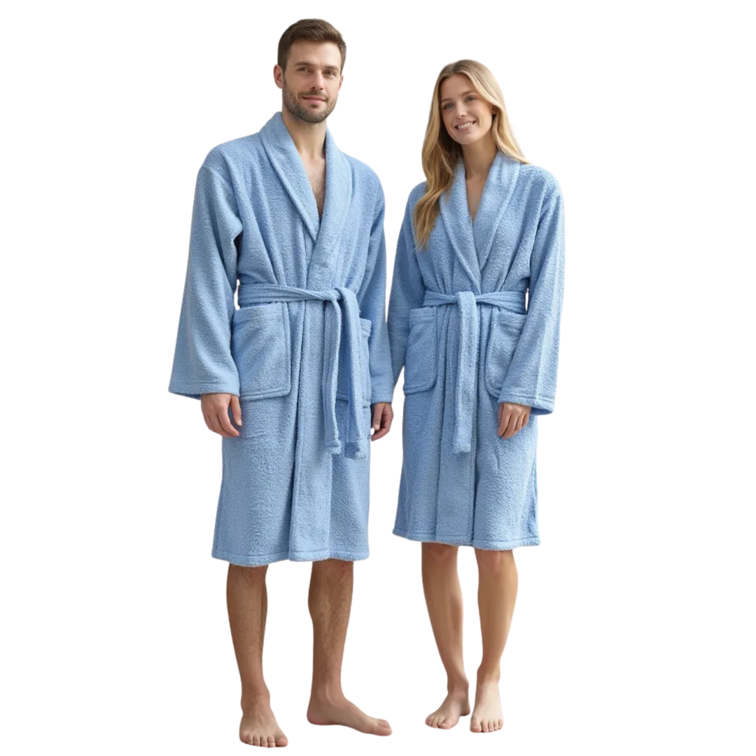 BOSKIMO Albornoz de Baño Unisex 100% Algodón OEKO-TEX – Bata para Hombre y Mujer – Rizo Americano 420 gsm – Suave y muy Absorbente