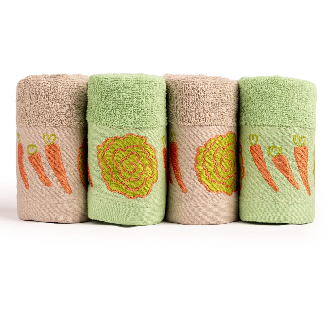 Paños de Cocina de Algodón Rizo REF.4202 | Pack de 4 Trapos 400gr 50x50cm de Cocina Suaves y Absorbentes | Trapos de Cocina 100% Algodón | Resistentes y Lavables | Ideales para Hogar y Cocina