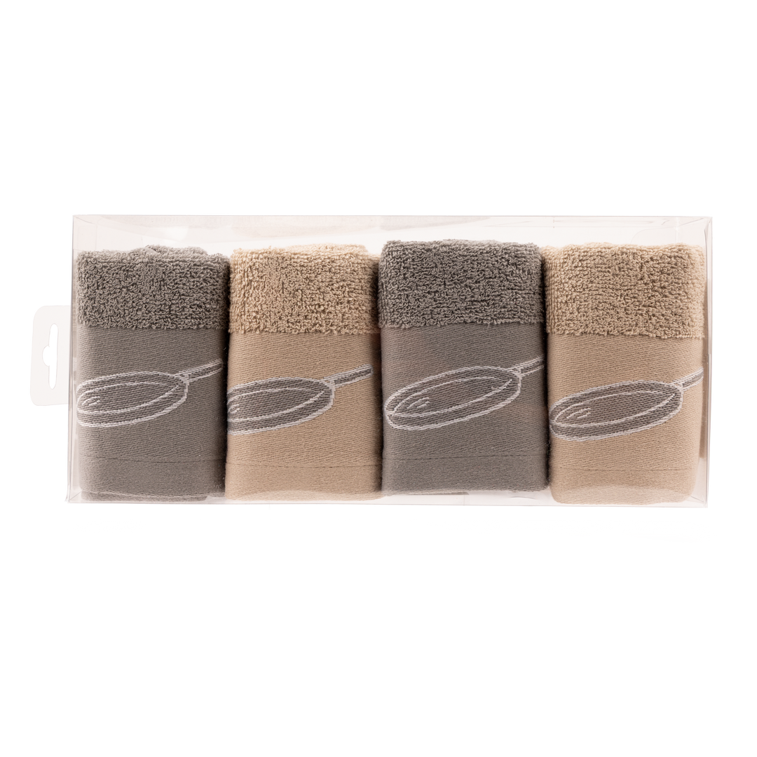 Paños de Cocina de Algodón Rizo REF.4203 | Pack de 4 Trapos 400gr 50x50cm de Cocina Suaves y Absorbentes | Trapos de Cocina 100% Algodón | Resistentes y Lavables | Ideales para Hogar y Cocina