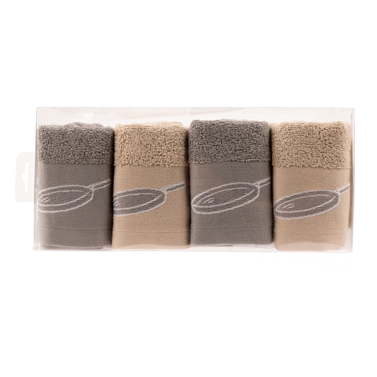 Paños de Cocina de Algodón Rizo REF.4203 | Pack de 4 Trapos 400gr 50x50cm de Cocina Suaves y Absorbentes | Trapos de Cocina 100% Algodón | Resistentes y Lavables | Ideales para Hogar y Cocina