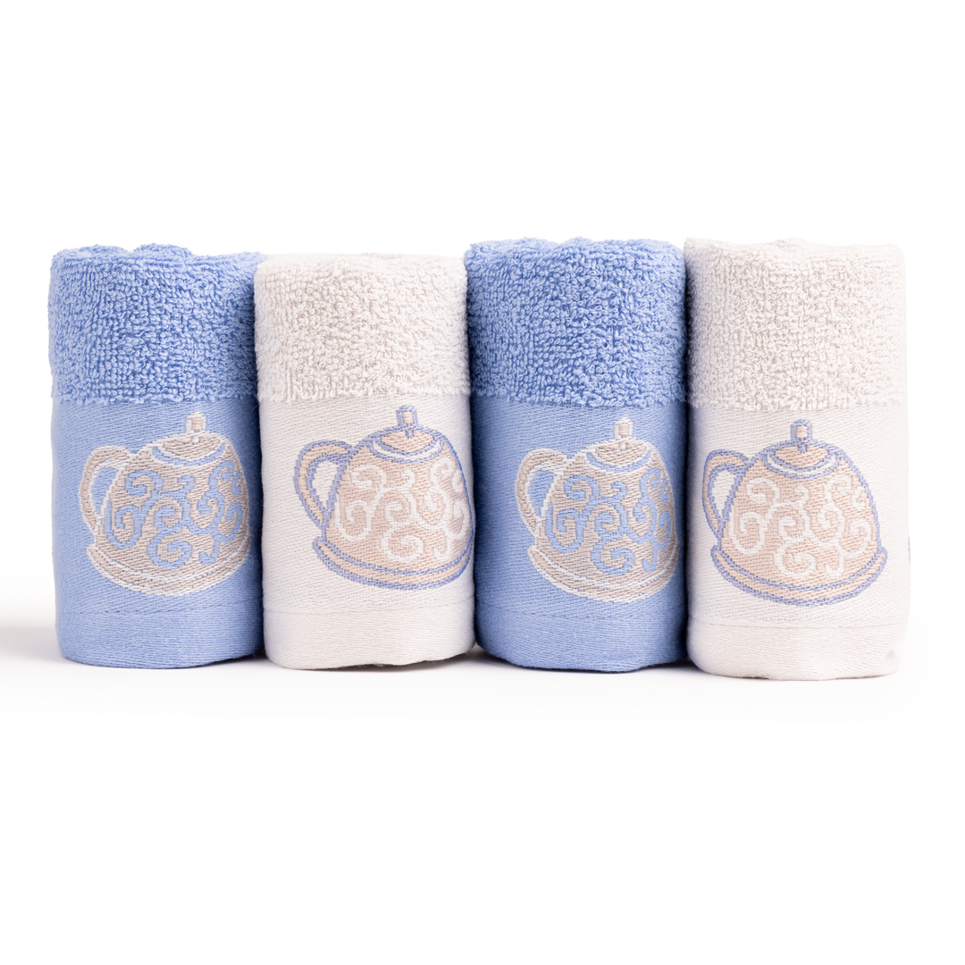 Paños de Cocina de Algodón Rizo REF.4204 | Pack de 4 Trapos 400gr 50x50cm de Cocina Suaves y Absorbentes | Trapos de Cocina 100% Algodón | Resistentes y Lavables | Ideales para Hogar y Cocina