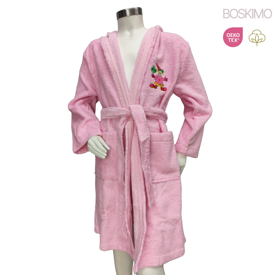 BOSKIMO KIDS PACA - Albornoz Niñas adolescentes Algodón: Niña, Infantil - 100% Algodón OEKO-TEX - 2 Bolsillos, Cinturón, Capucha, Albornoces Felpa muy suave con bordados para niñas