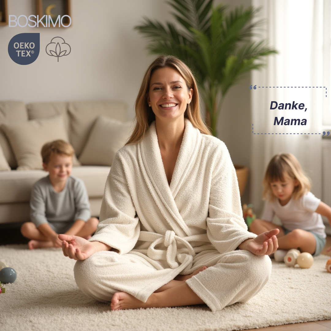 BOSKIMO Albornoz de Baño Unisex 100% Algodón OEKO-TEX – Bata para Hombre y Mujer – Rizo Americano 420 gsm – Suave y muy Absorbente