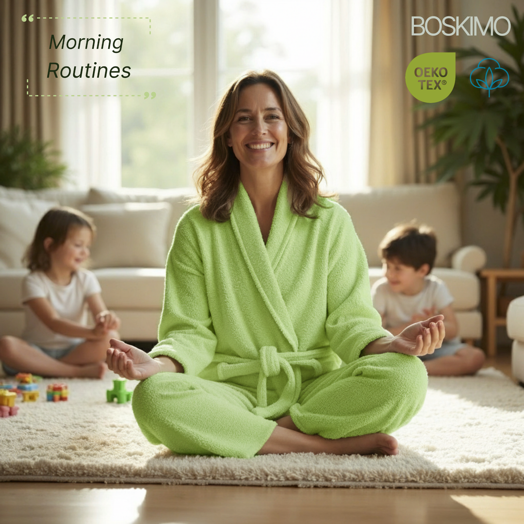 BOSKIMO Albornoz de Baño Unisex 100% Algodón OEKO-TEX – Bata para Hombre y Mujer – Rizo Americano 420 gsm – Suave y muy Absorbente