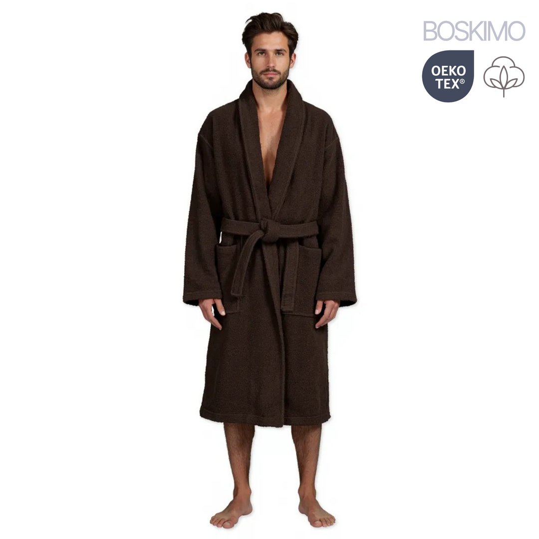 BOSKIMO Albornoz de Baño Unisex 100% Algodón OEKO-TEX – Bata para Hombre y Mujer – Rizo Americano 420 gsm – Suave y muy Absorbente