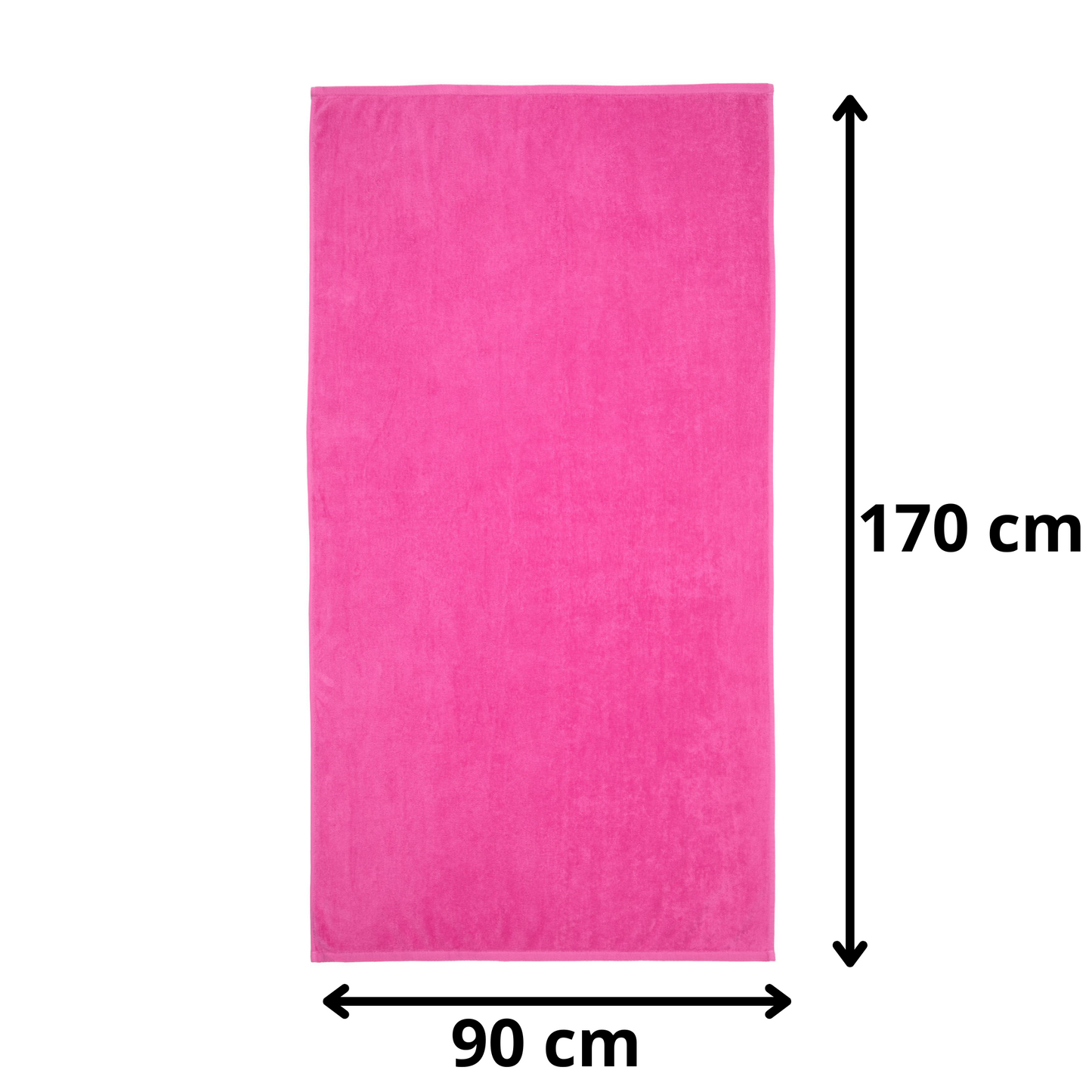 BOSKIMO Toalla de Playa Popa Fucsia Grande 90x170 cm – 100 % Algodón Rizo de Alta Calidad – Suave, Absorbente y de Secado Rápido – Fabricada en Portugal – Estilo Premium en Colores Vivos – Ideal para Playa y Piscina