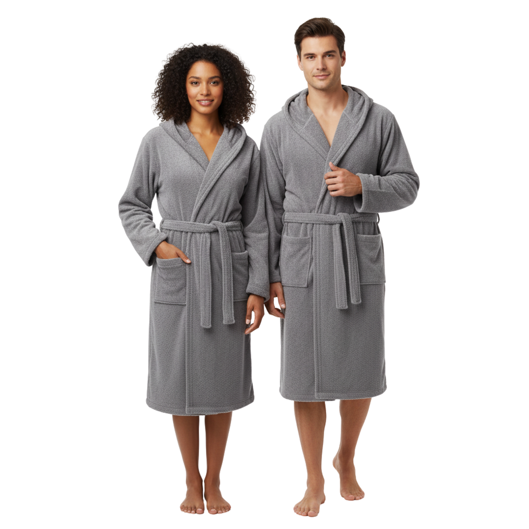 BOSKIMO Albornoz de Baño Unisex 100% Algodón OEKO-TEX – Bata para Hombre y Mujer – Rizo Americano 420 gsm – Suave y muy Absorbente
