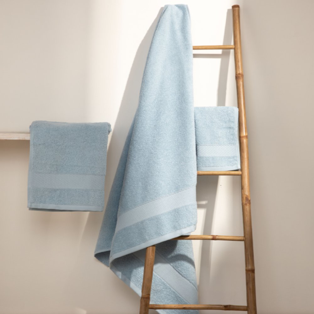 Juego de Toallas de baño - Toalla grande de Ducha, Toalla de Manos y Toalla de lavabo - 100% Algodón - 450 g/m2 Azul