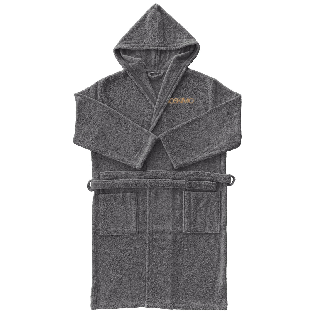 Albornoz Unisex - Albornoz de Ducha para Hombre o Mujer - 100% Algodón, Capucha, Gris Oscuro