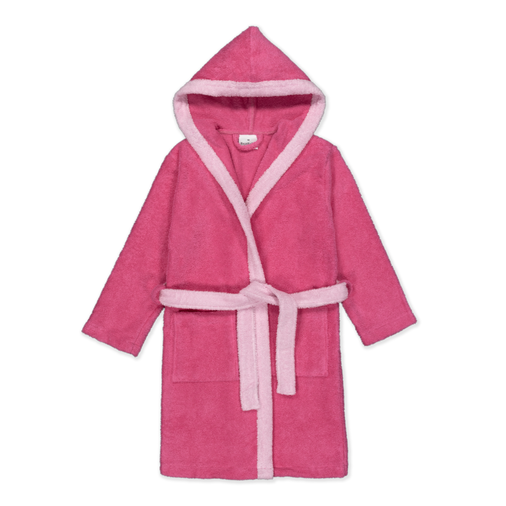 KIDS BASS FUSCSIA - Albornoz Niños adolescentes Algodón: Niño, Infantil - 100% Algodón OEKO-TEX - 2 Bolsillos, Cinturón, Capucha, Albornoces Felpa muy suave con bordados para niños