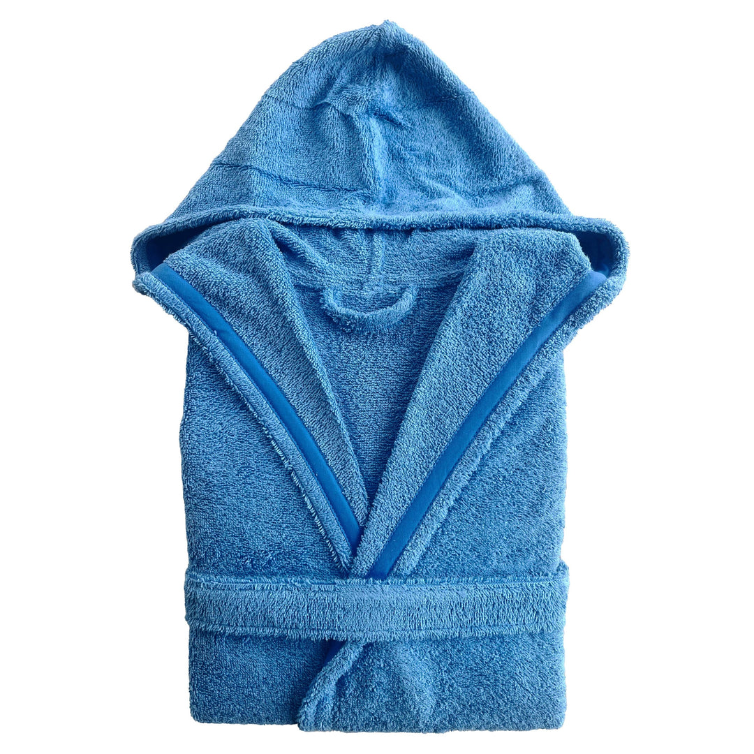 Albornoz Unisex - Albornoz de Ducha para Hombre o Mujer - 100% Algodón, Capucha, Cobalto